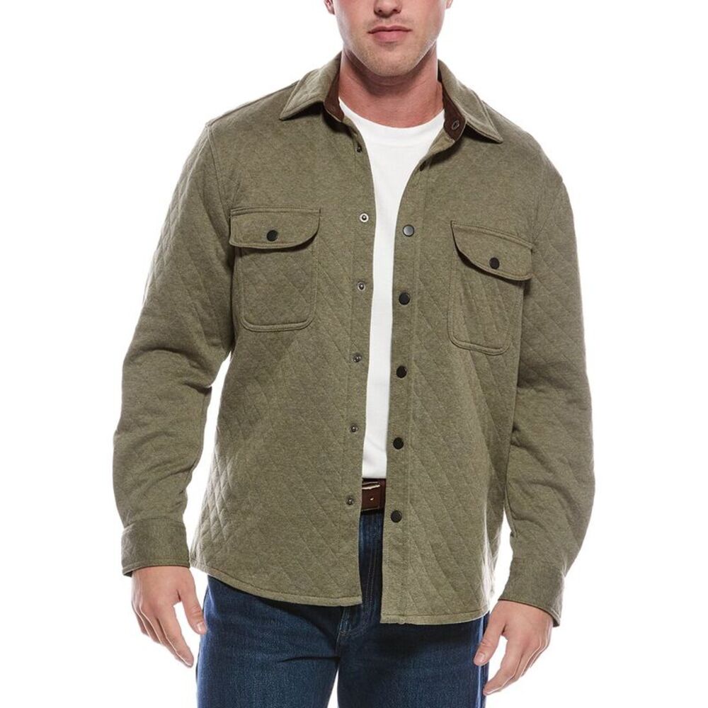 Vintage 1946 Mens Diamond Quilted Shirt Jacket, Green